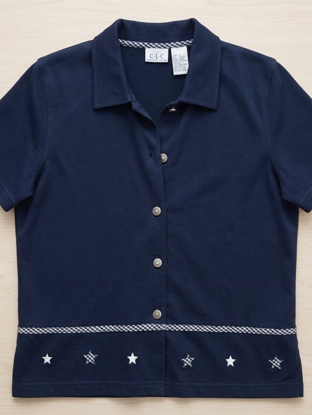 CLC Cricket Lane Collection Patriot Games Navy Blue Button-Up Shirt Size M